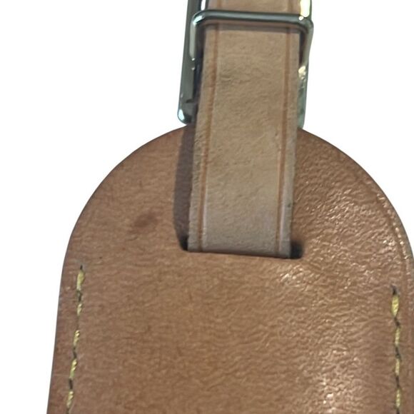 Louis Vuitton Brown Leather and Gold Hardware Luggage Tag Authentic - Picture 3 of 8